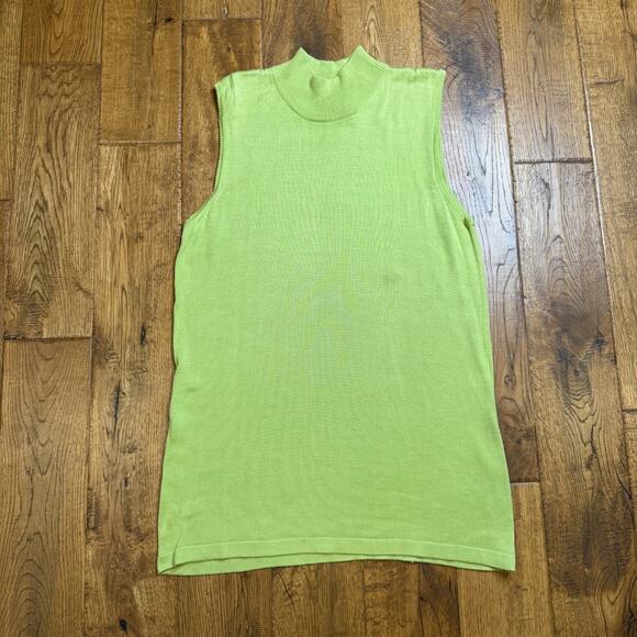 VTG 80s Womens Blazer Lime Green Silk Linen Blend Sz 16 and Mock Tank Set Sz L - Picture 5 of 11